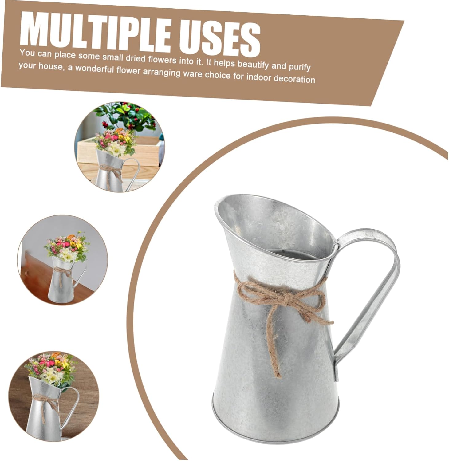 Retro European-Style Dried Flower Iron Bucket Decorative Vase