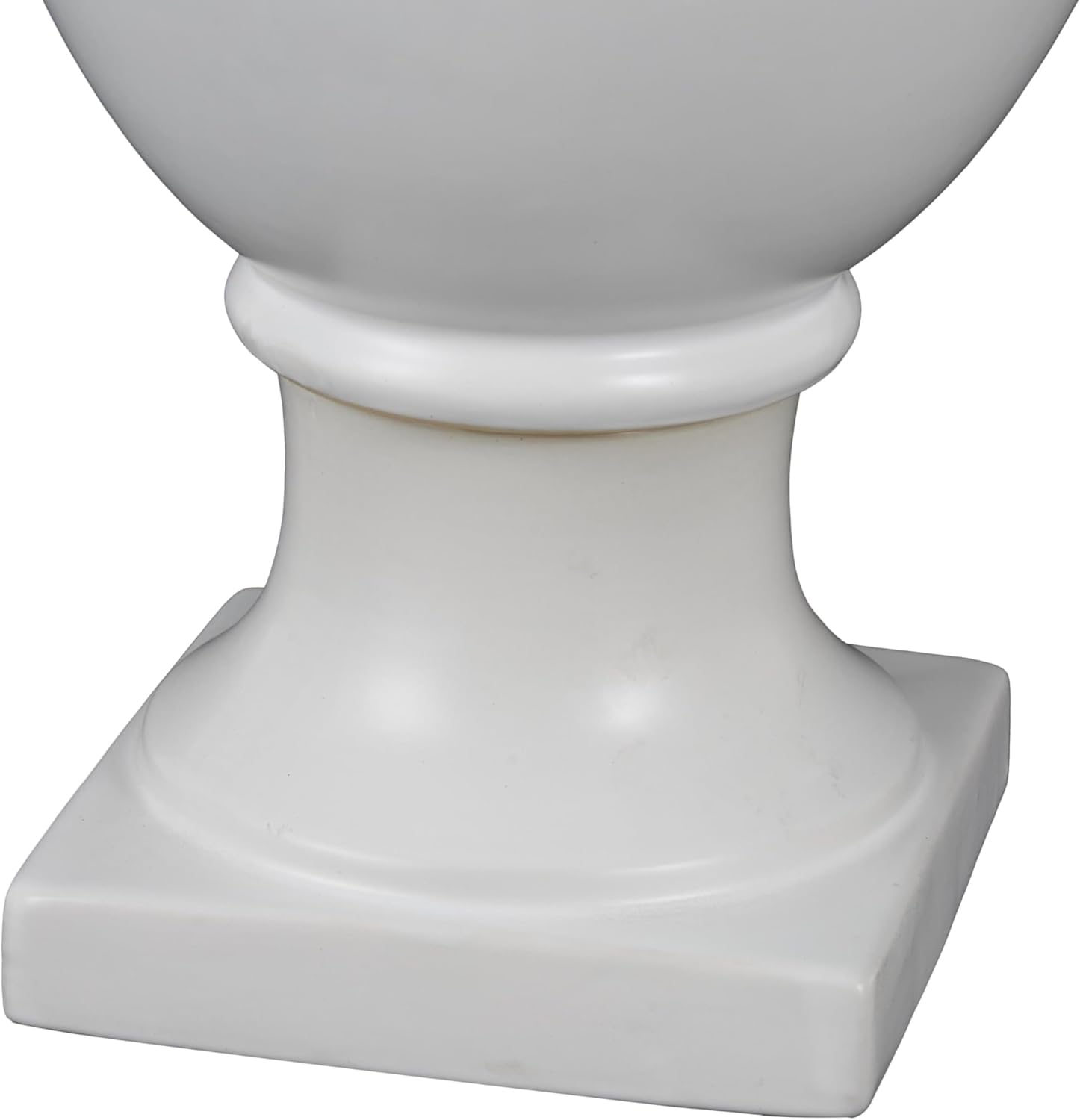 Deco 79 White Ceramic Fluted Urn Vase with Handles