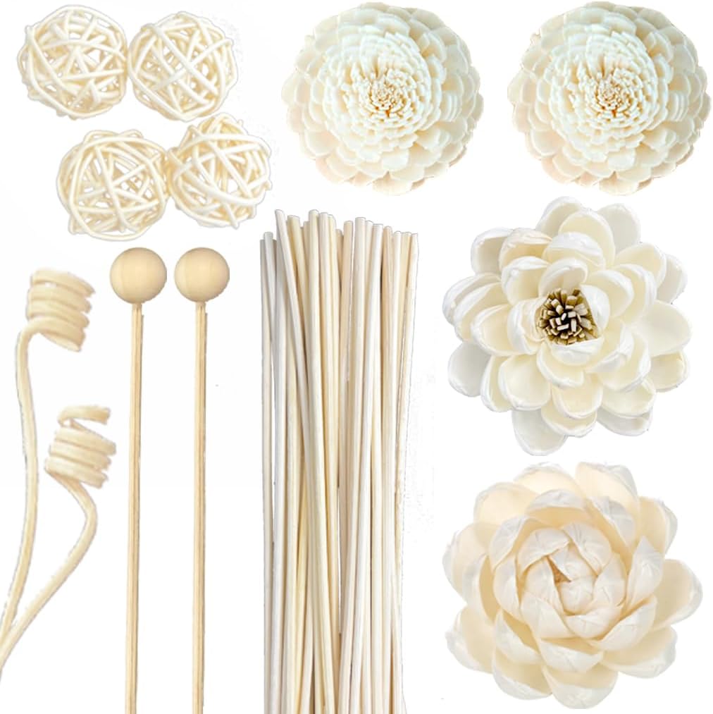 42PCS Natural Rattan Reed Diffuser Set Home Fragrance Decor