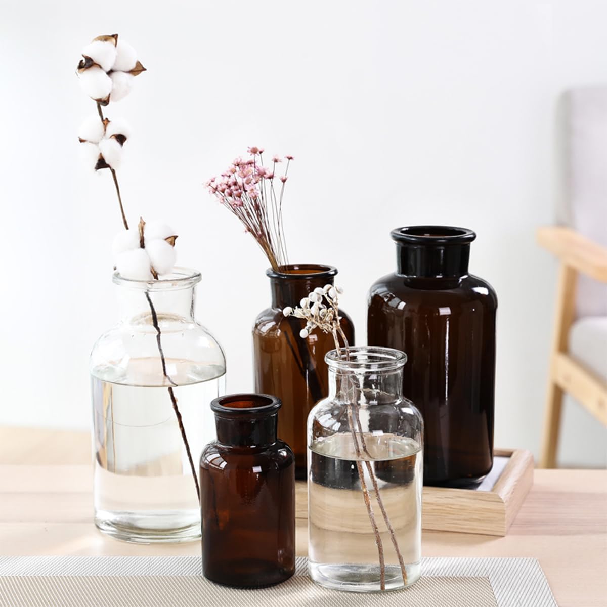 ECYC Ltd Small Glass Bud Vase for Home Events