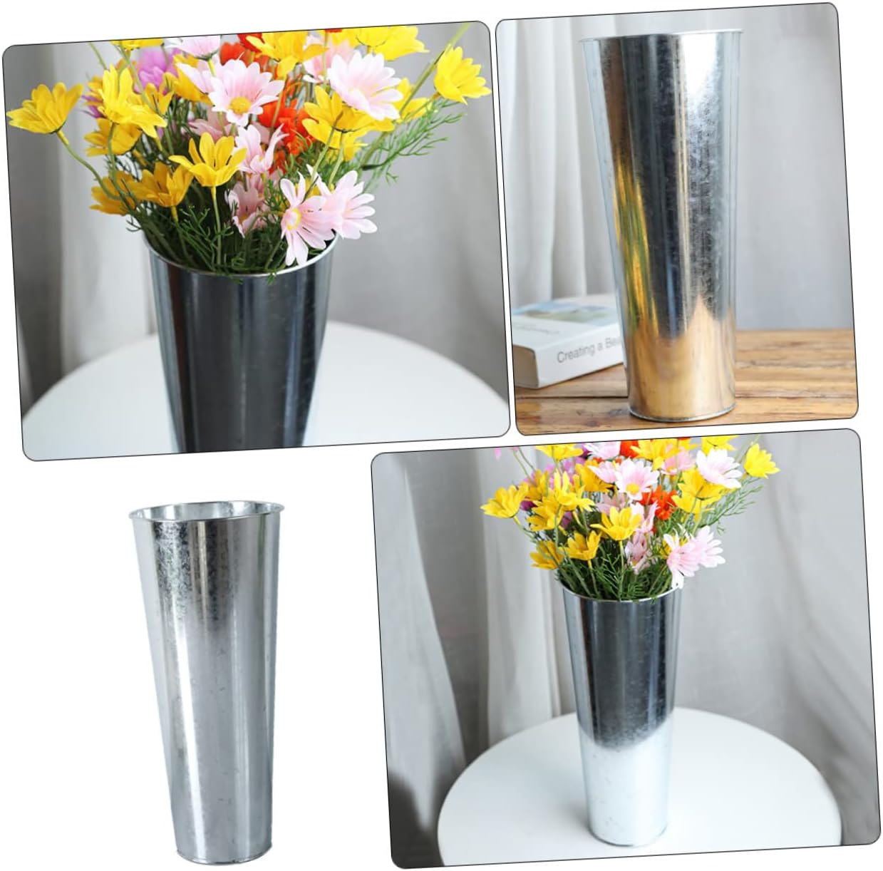 Alipis Iron Art Flower Bucket Vase for Decor