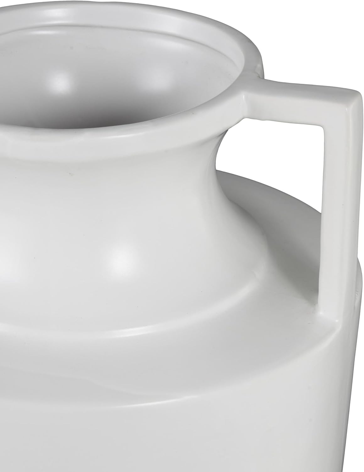 Deco 79 White Ceramic Fluted Urn Vase with Handles