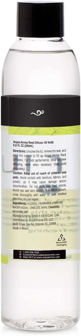 Acqua Aroma Bamboo Reed Diffuser Oil Refill 68 FL OZ Handcrafted