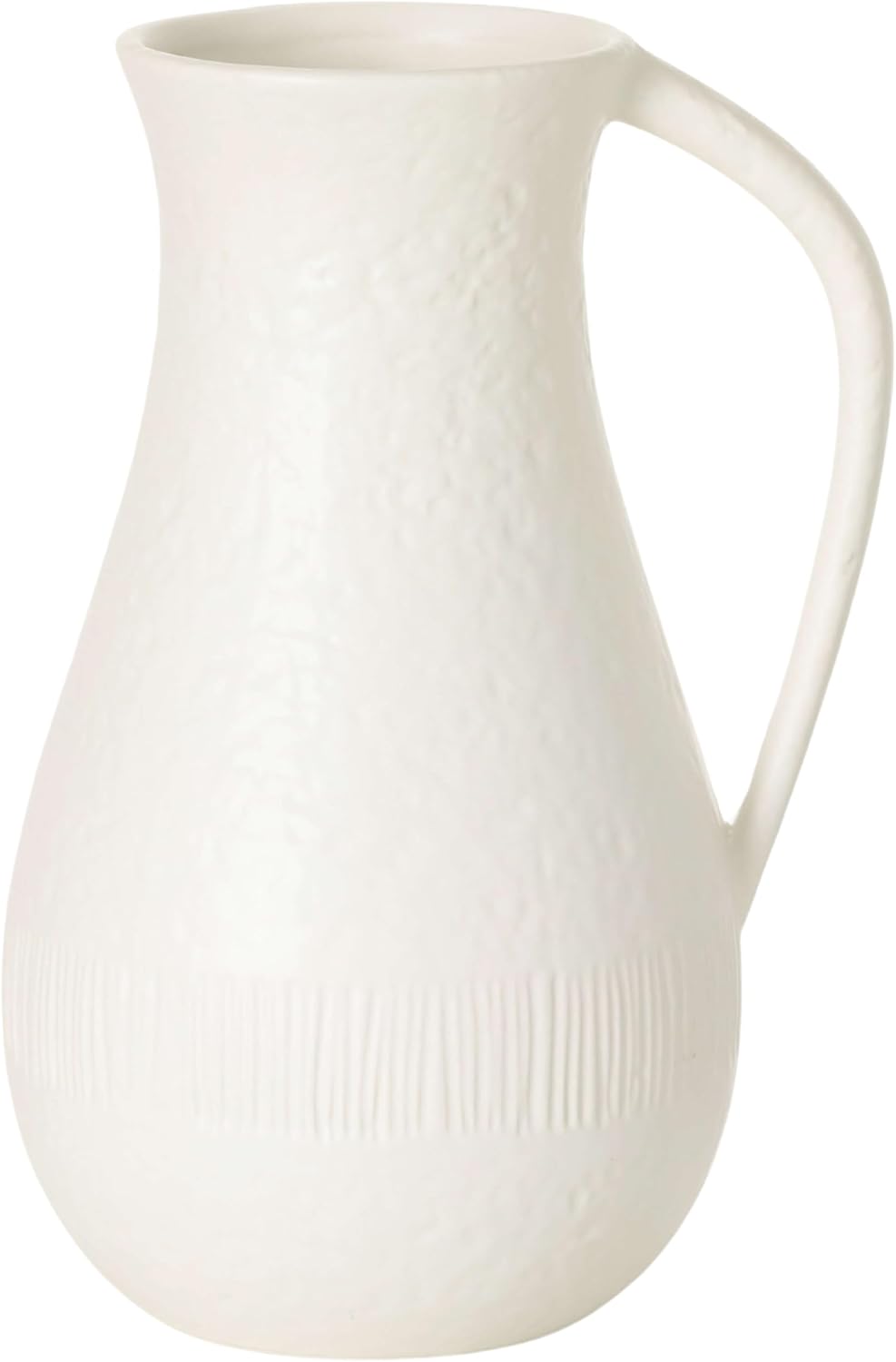 Sullivans Ceramic Vase White Pitcher with Handle 10 Inch