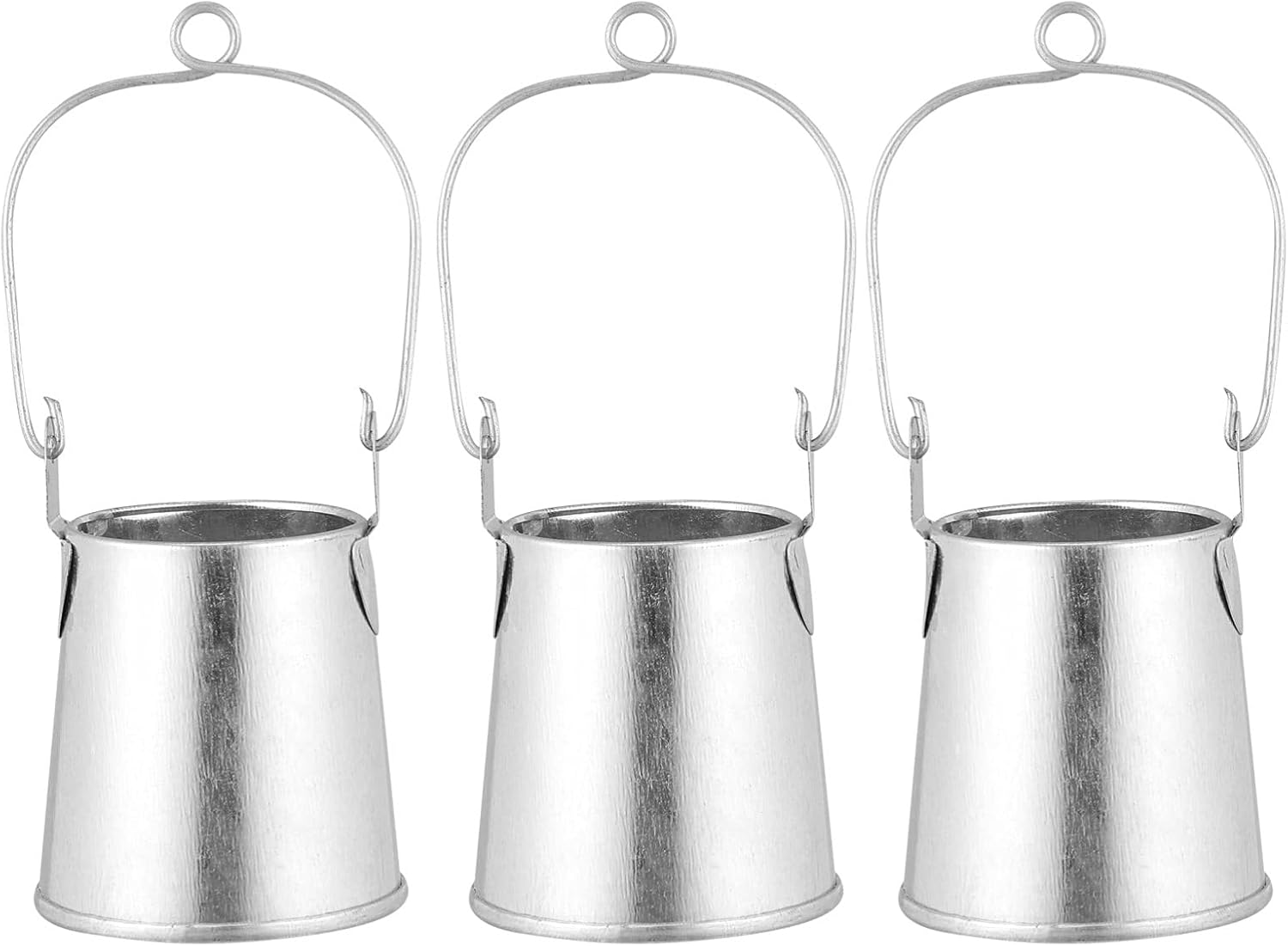 EXCEART 3pcs Retro Iron Flower Bucket Plant Container with Handle