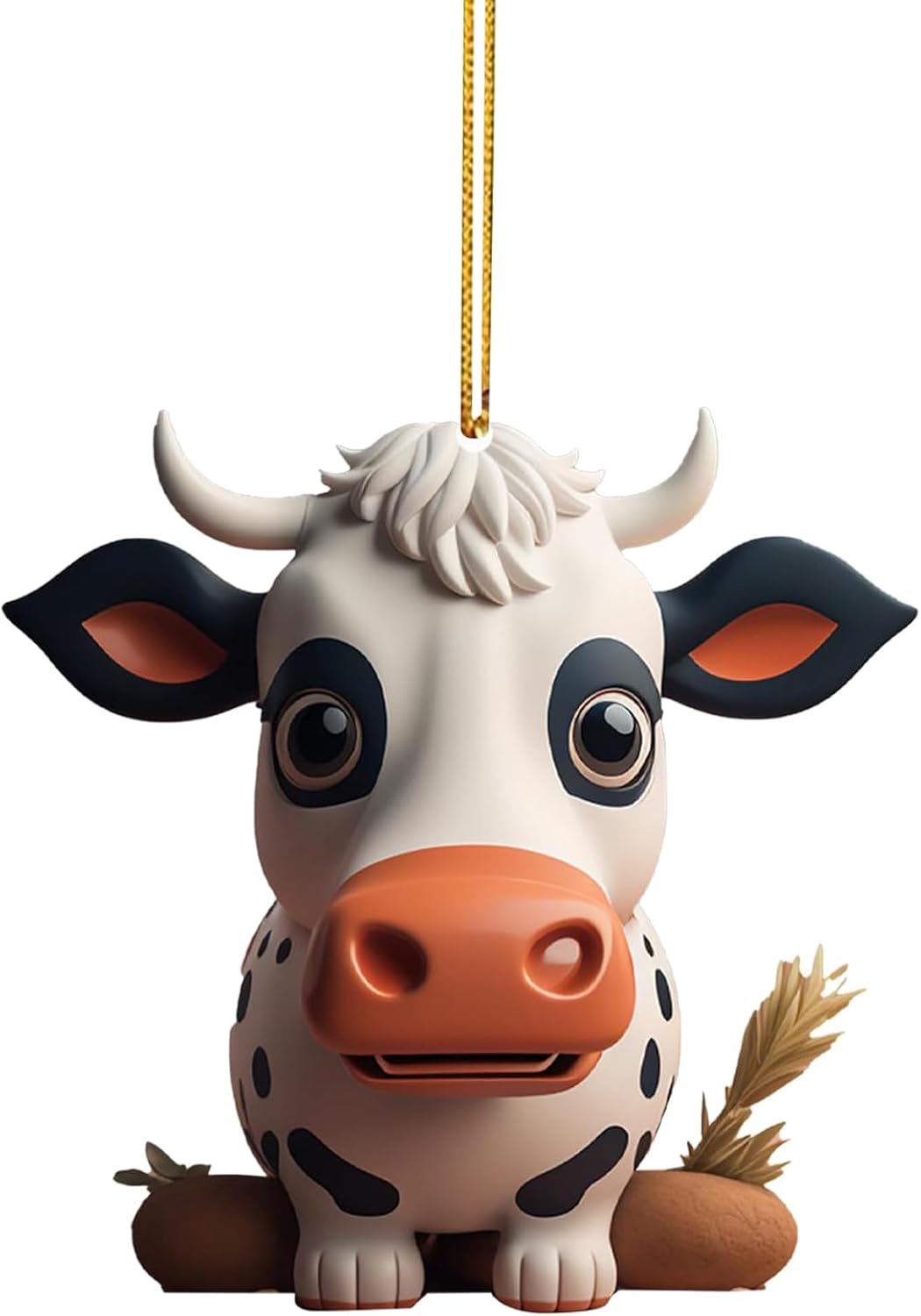 Lanema Playful 3D Cartoon Cow Car Pendant Decorations