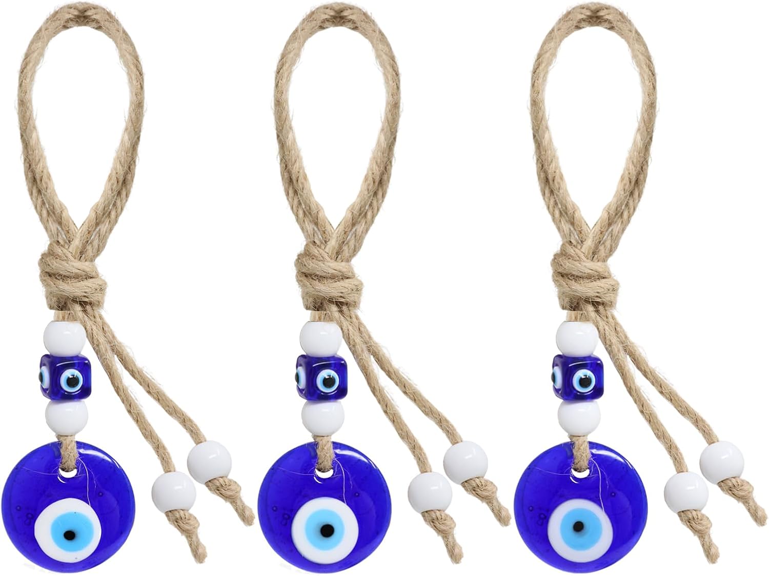 Honbay 3PCS Turkish Blue Evil Eye Glass Pendant Hanging Ornament
