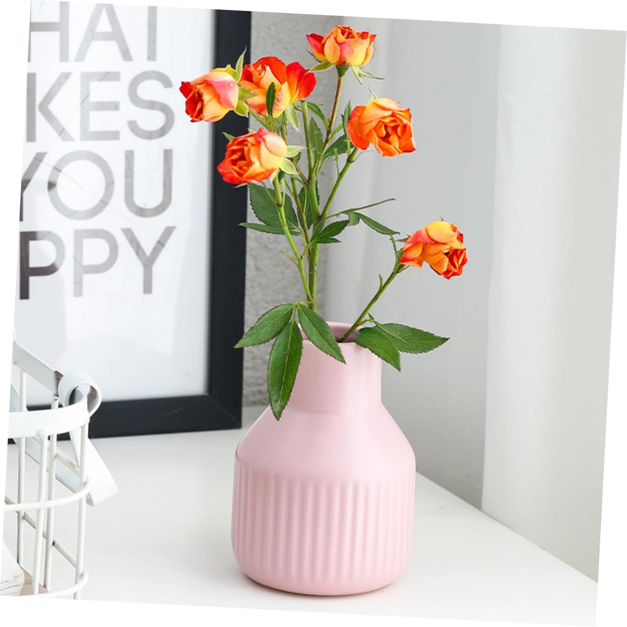 VINTORKY Desktop Ceramic Flower Vase Aesthetic Home Decor
