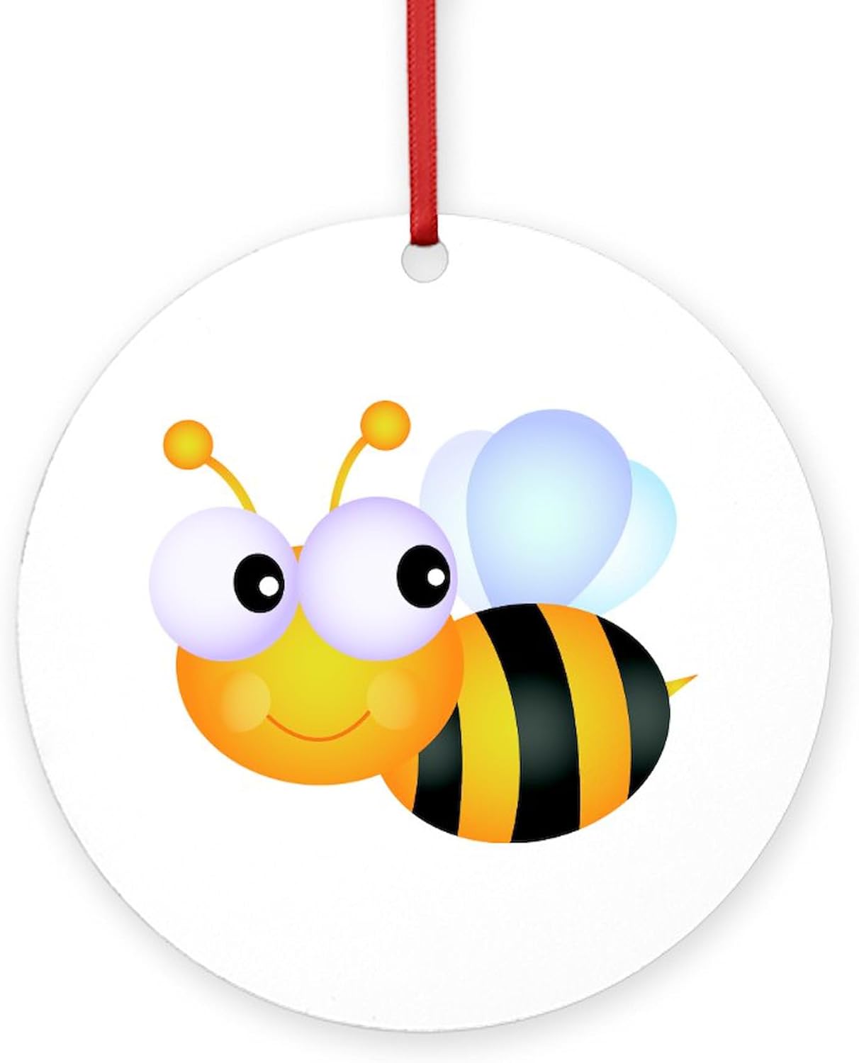 CafePress Bumble Bee Round 4 Inch MDF Holiday Ornament