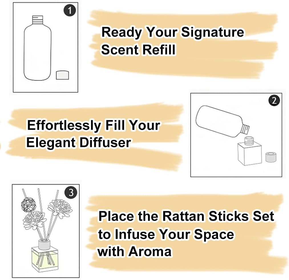 42PCS Natural Rattan Reed Diffuser Set Home Fragrance Decor