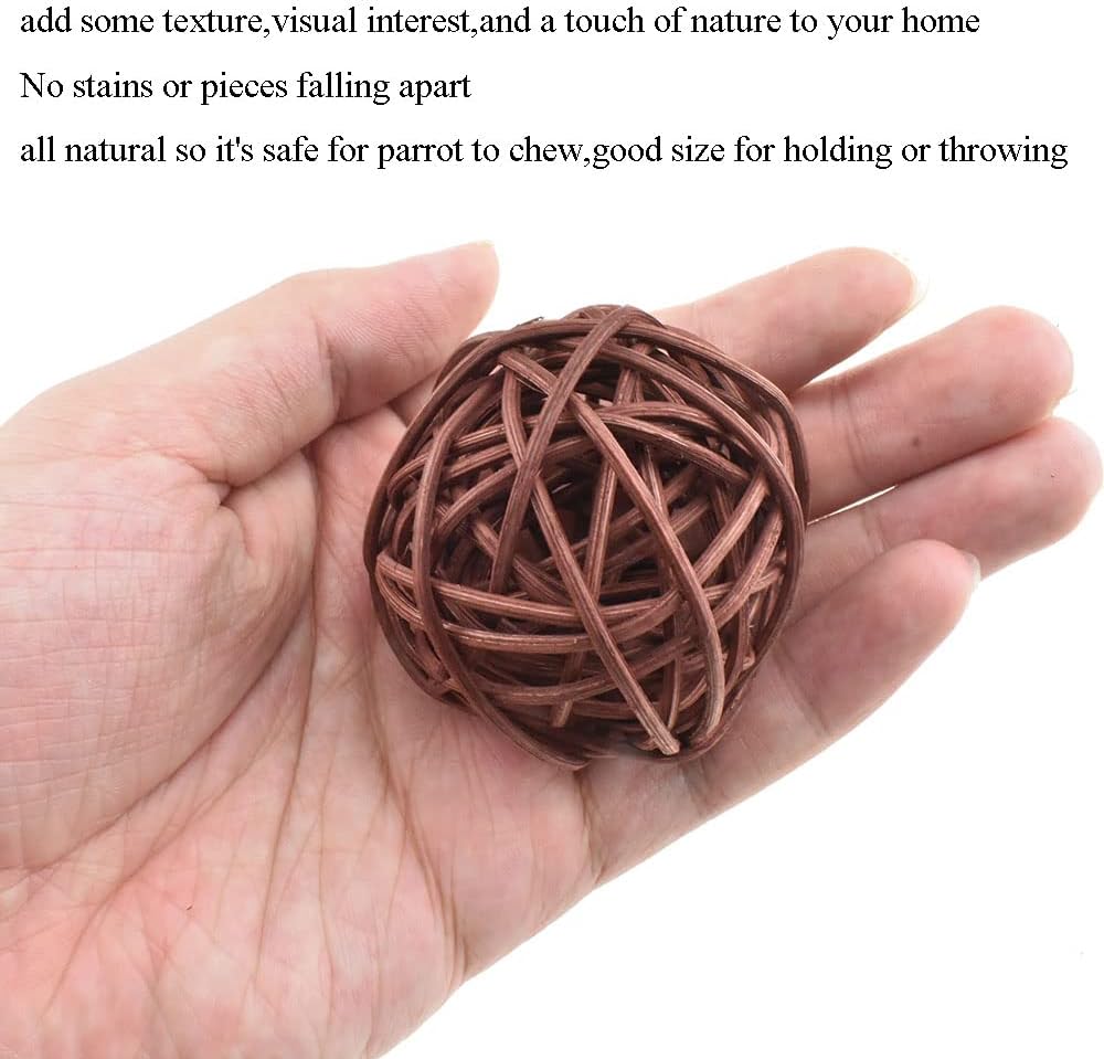 HAHIYO 50mm Wicker Rattan Balls 12PCS Brown Decor