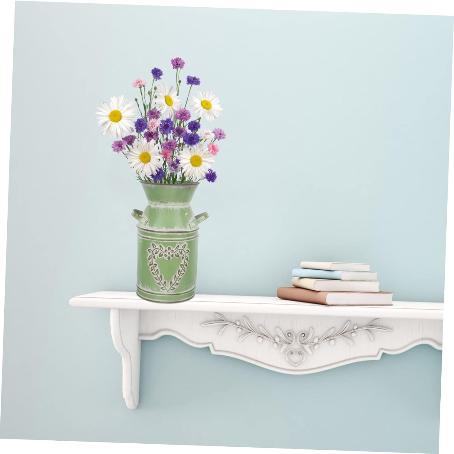 Rustic Metal Flower Pot with Handles for Home Decor