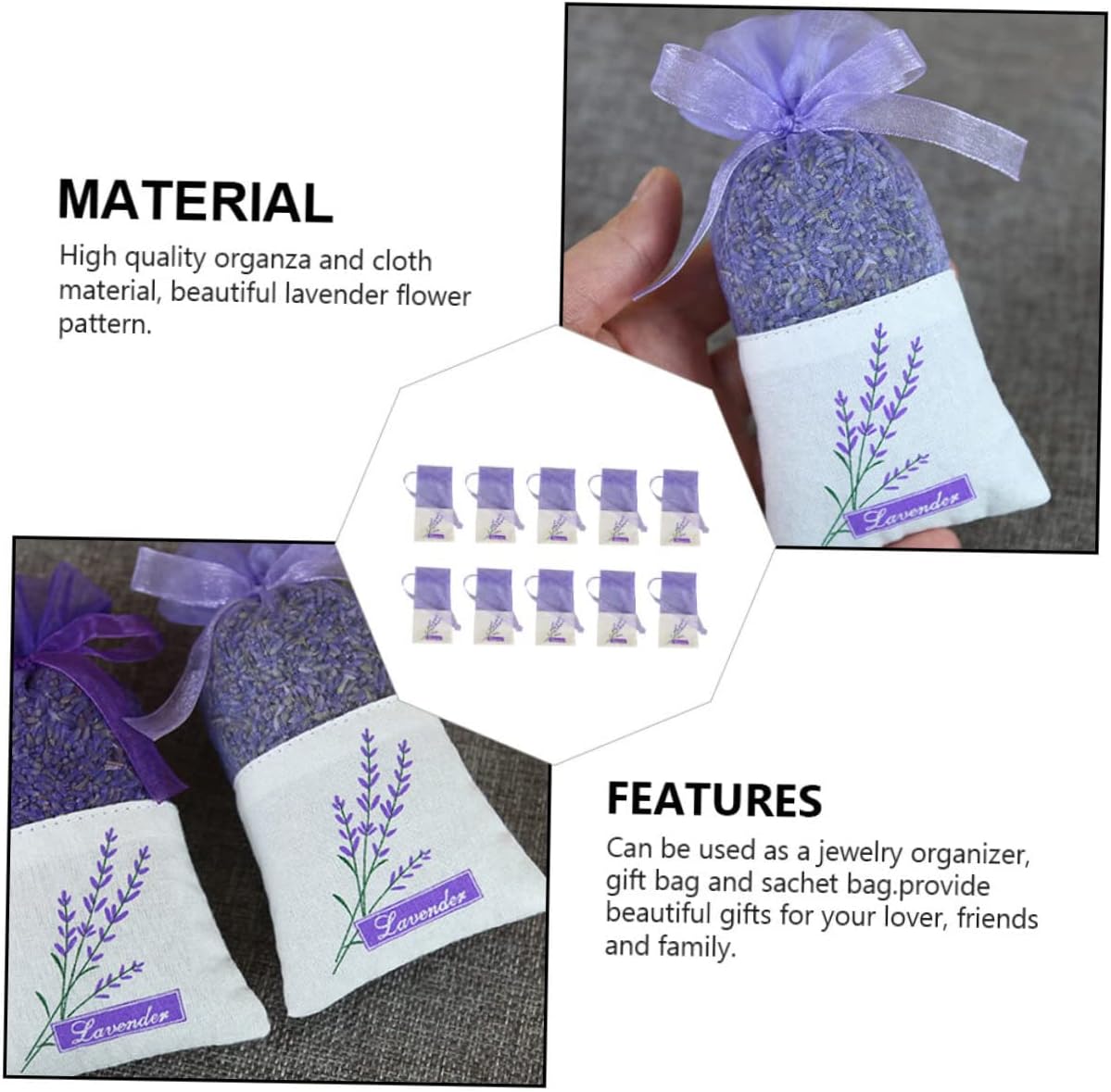 22Pcs Lavender Scented Sachets for Wardrobe and Home Fragrance