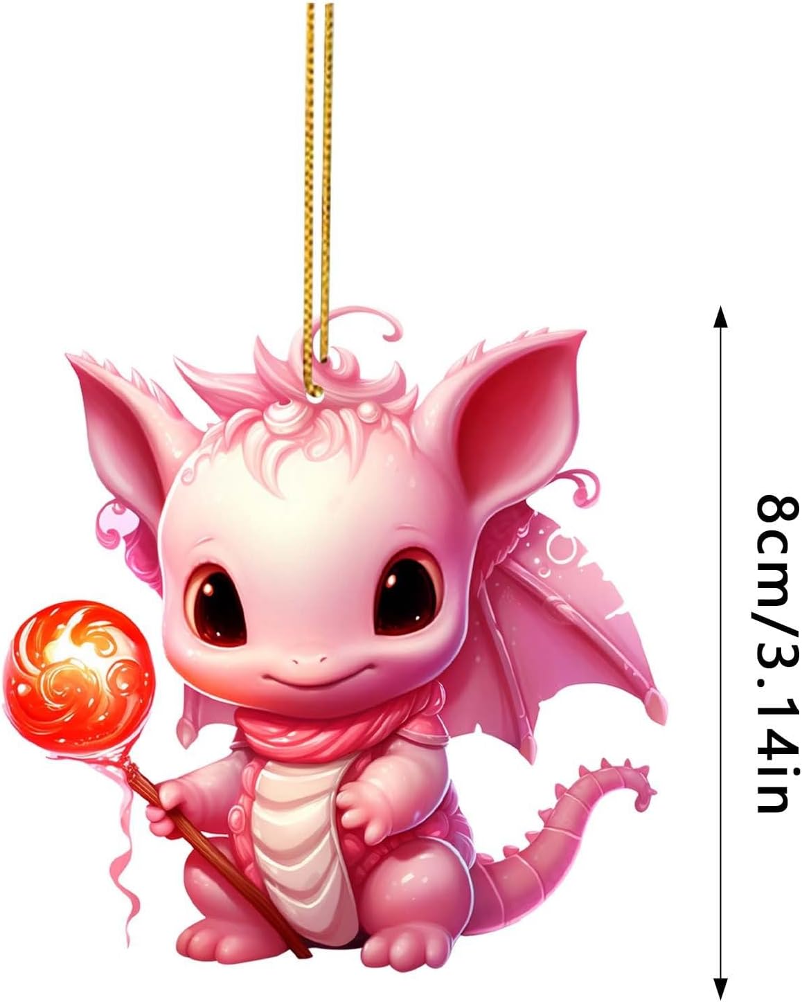 Generic Pink Dragon Christmas Tree Ornament Acrylic