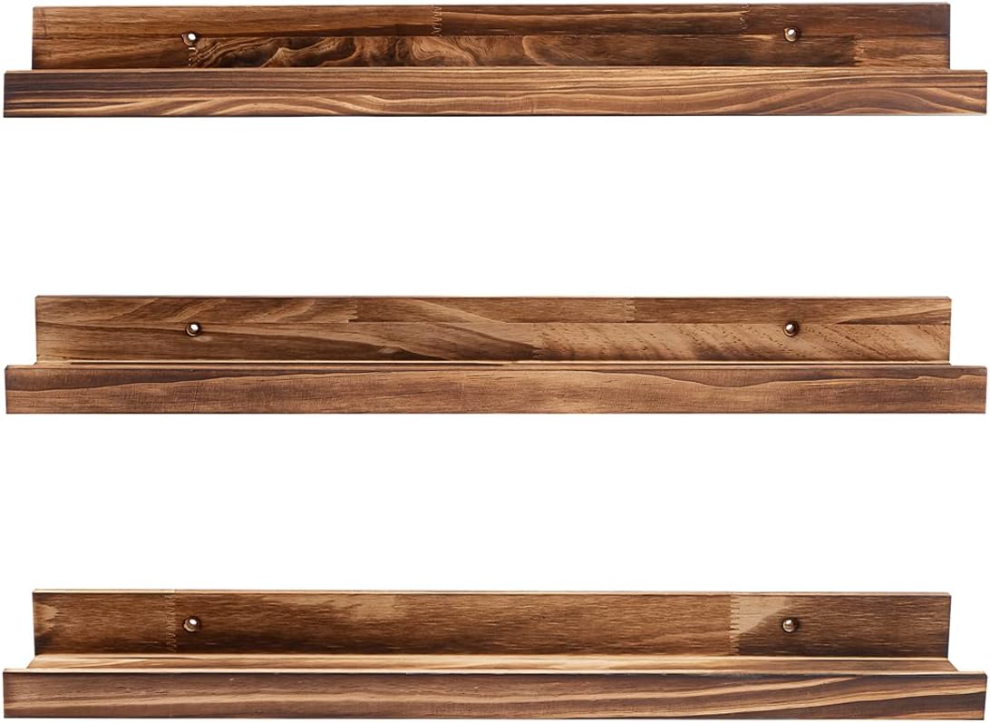 MBYD 3 Pc 24 Inch Floating Shelves Natural Wood