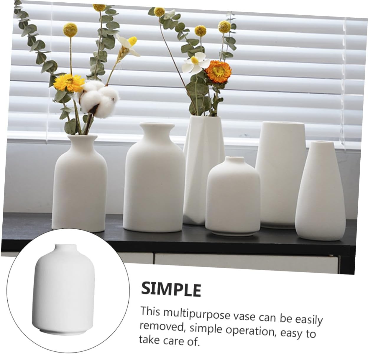 1pc Ceramic Vase Bohemian Style Flower Holder