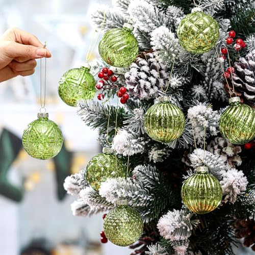 Jenaai 12 Pcs 236 Inch Glass Christmas Ball Ornaments