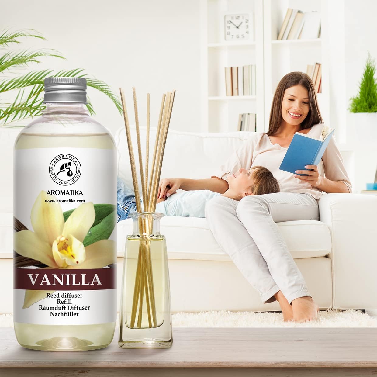 Jasmine Vanille Reed Diffuser Refill Set 34 Fl Oz 2 x 500ml