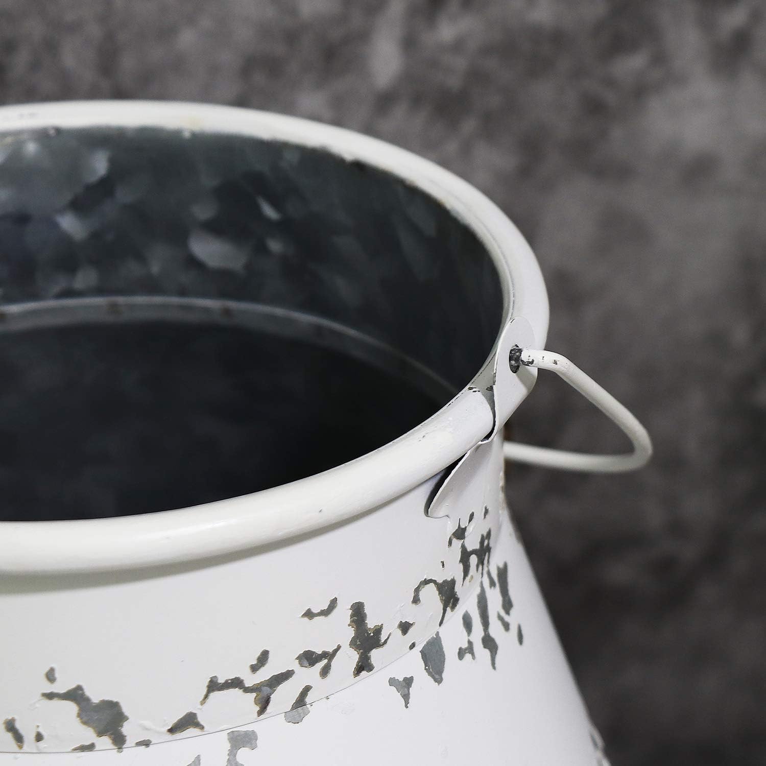 MISIXILE 11 Inch Galvanized Cow Milk Can Vase