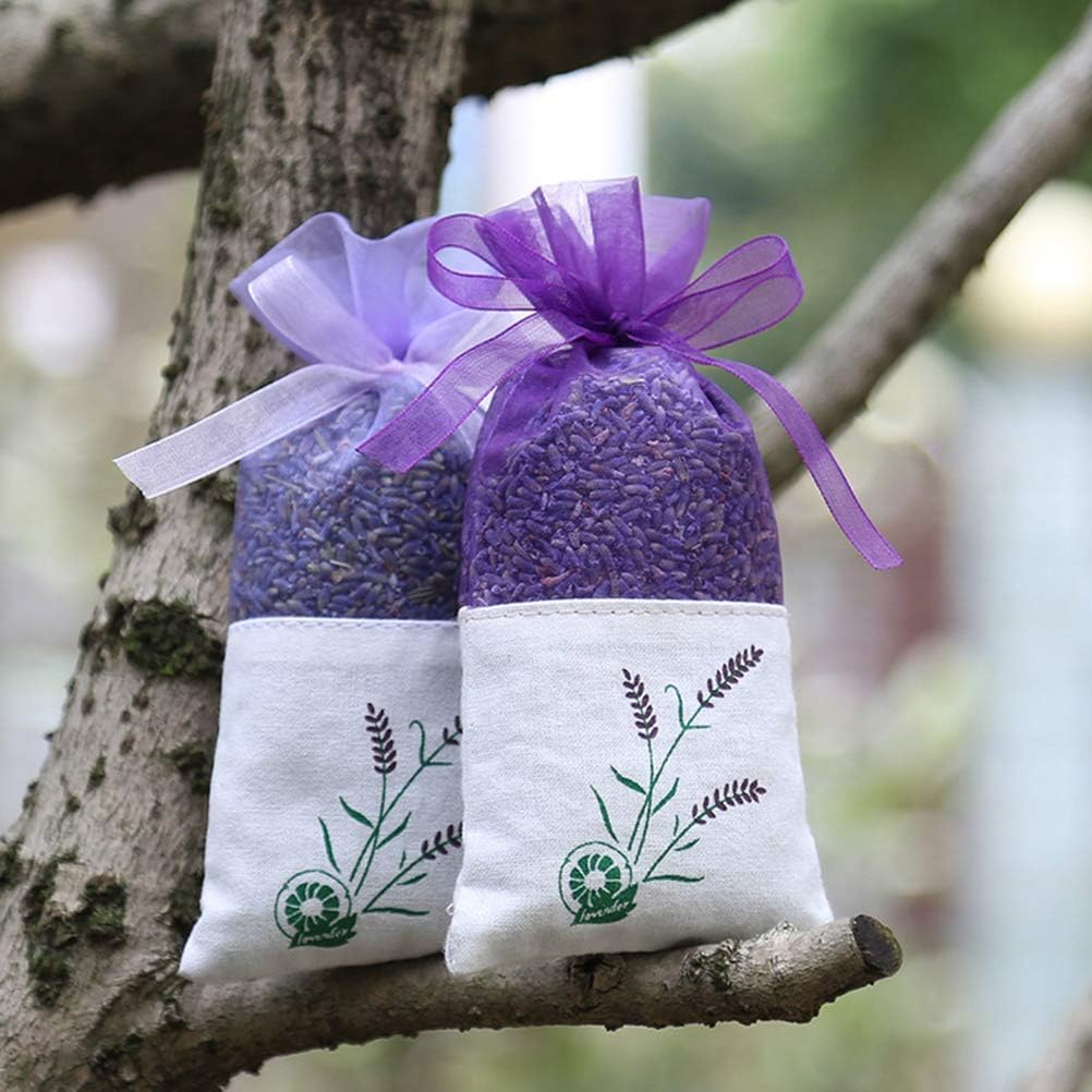 Lavender Sachet Bags 30pcs Deep Purple Porcelain Embroidery