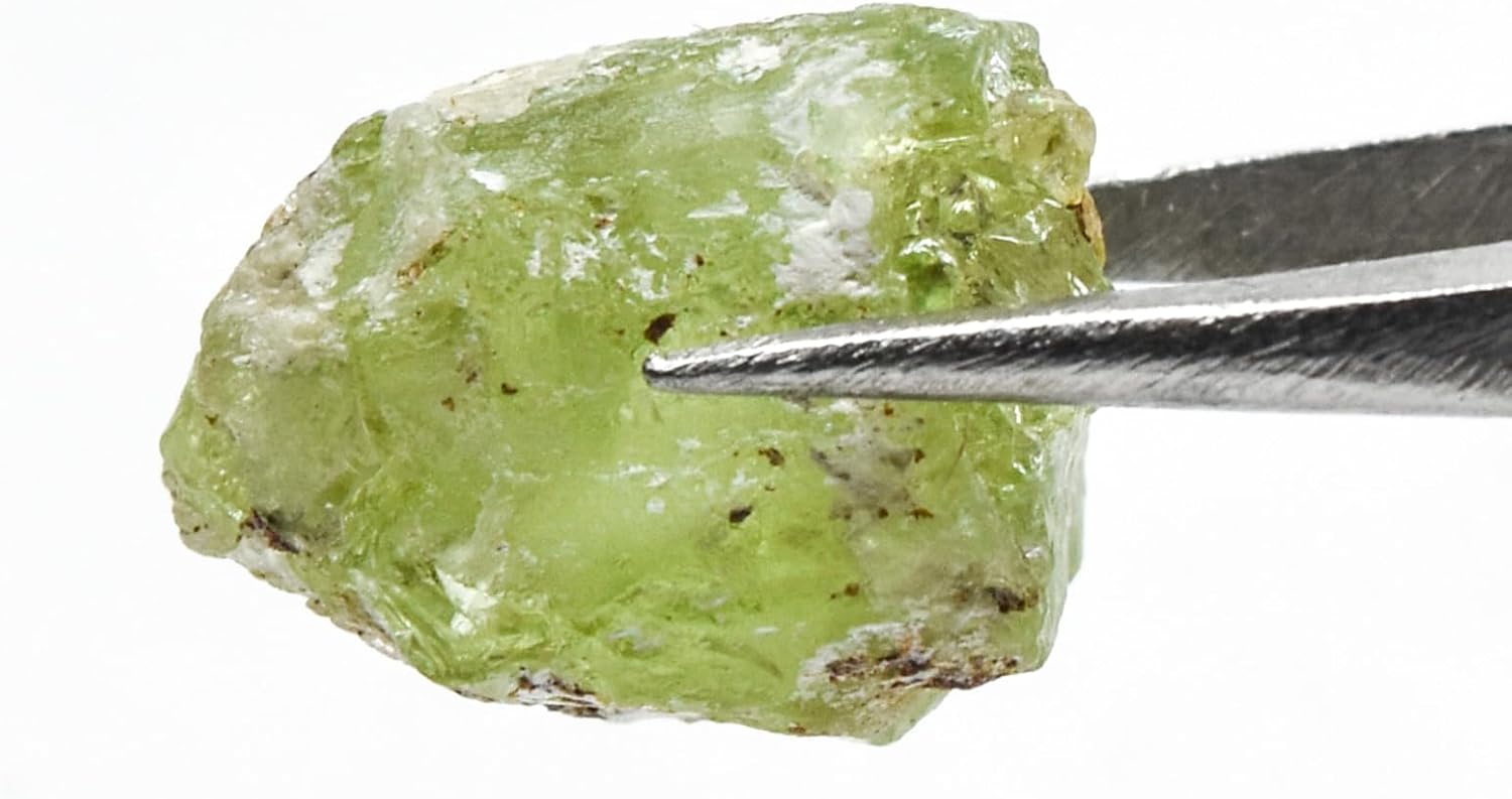 13ct 15mm Green Peridot Rough Gemstone - Natural Olivine Crystal Raw Specimen from Pakistan