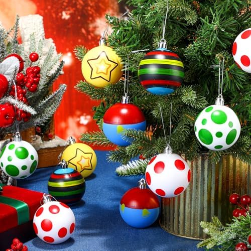 15 Pcs Glittering Christmas Balls Ornament Set