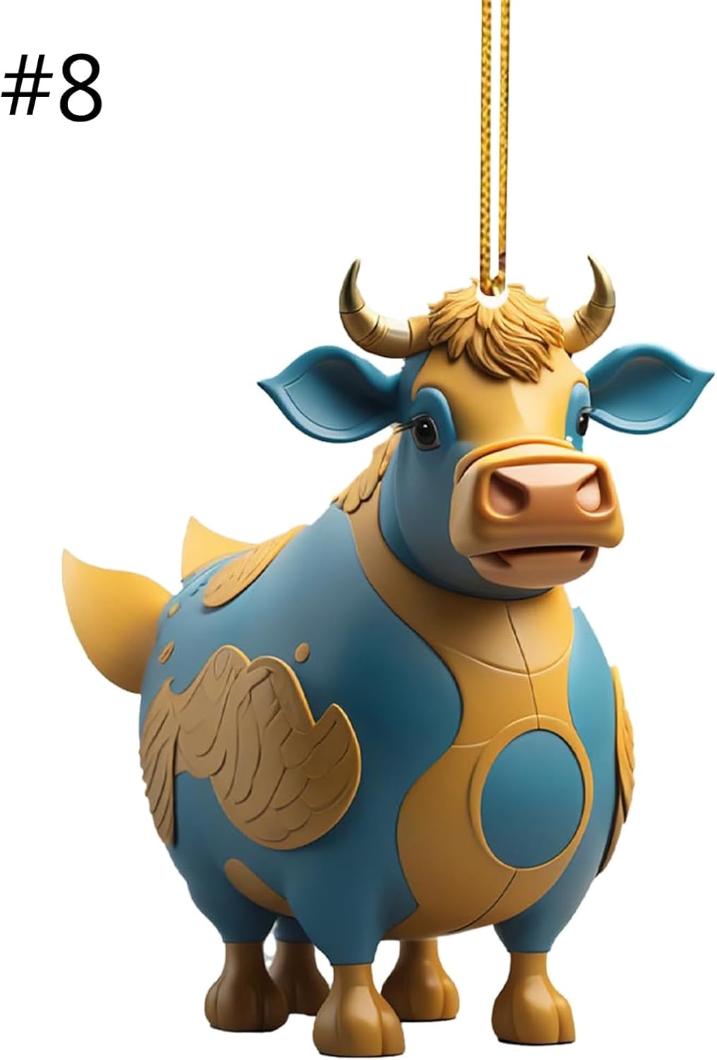 Lanema Playful 3D Cartoon Cow Car Pendant Decorations