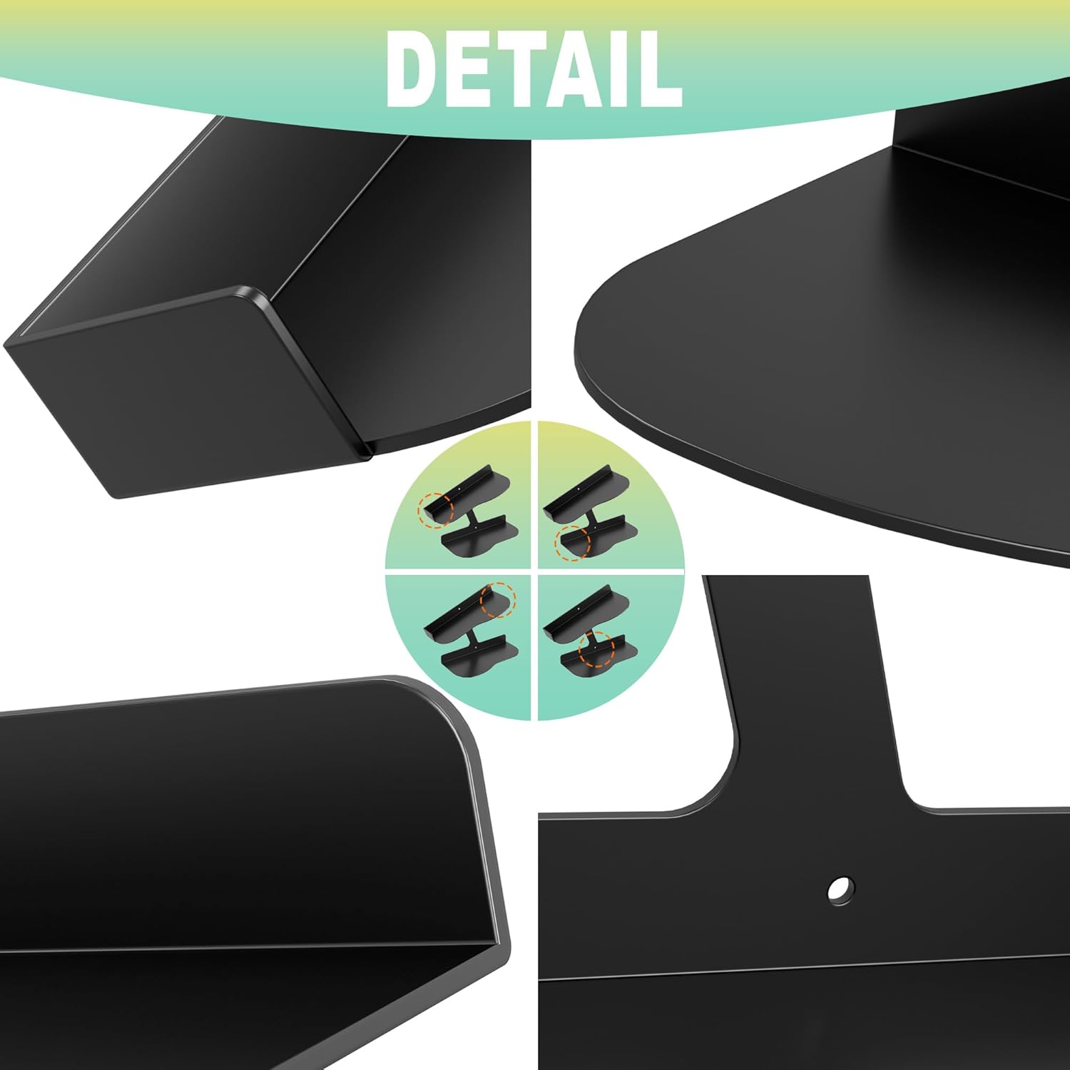 Floating Shoe Shelf Wall Mount Black H-Shape Design