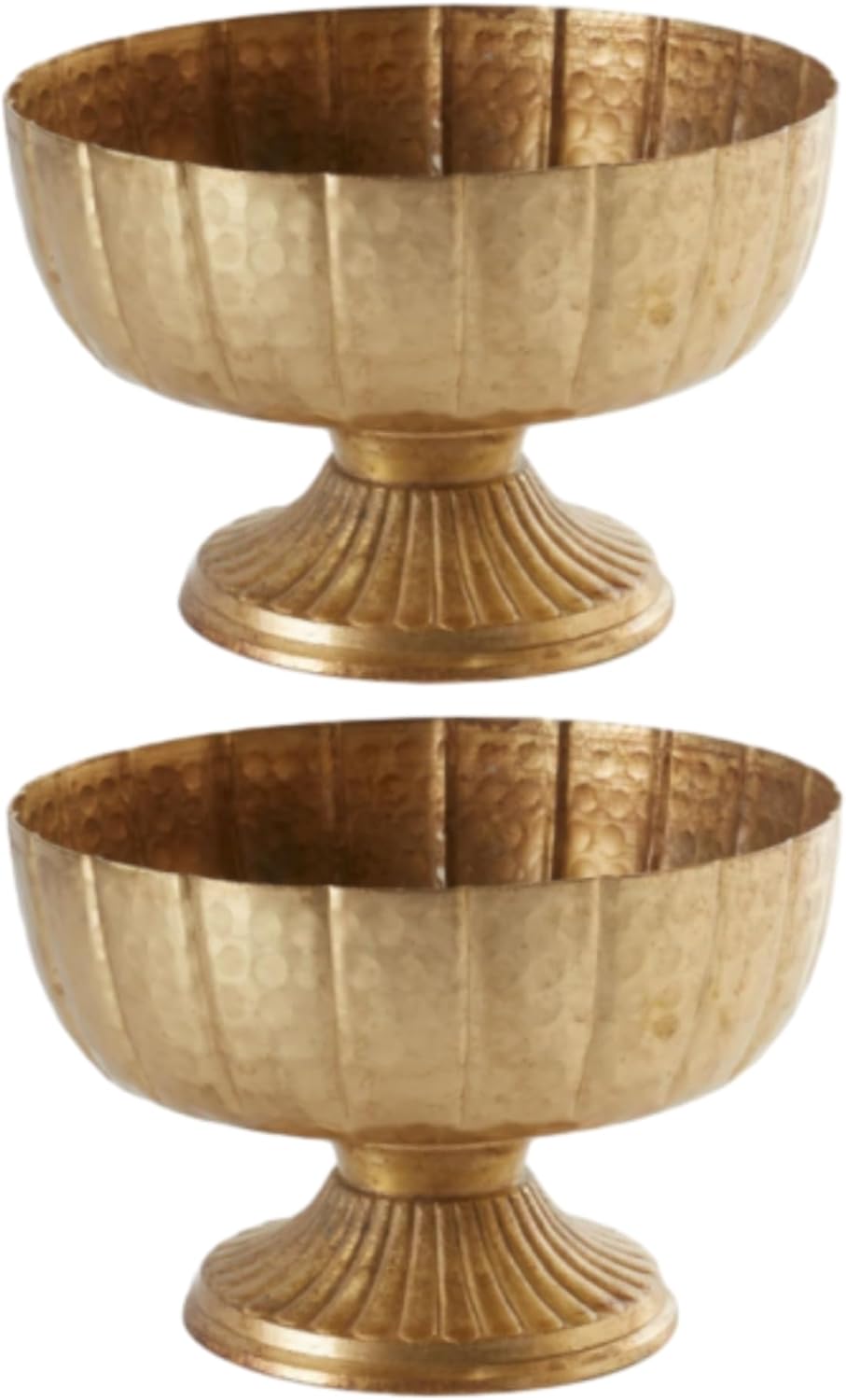 2 Pcs Distressed Gold Compote Vases for Centerpieces