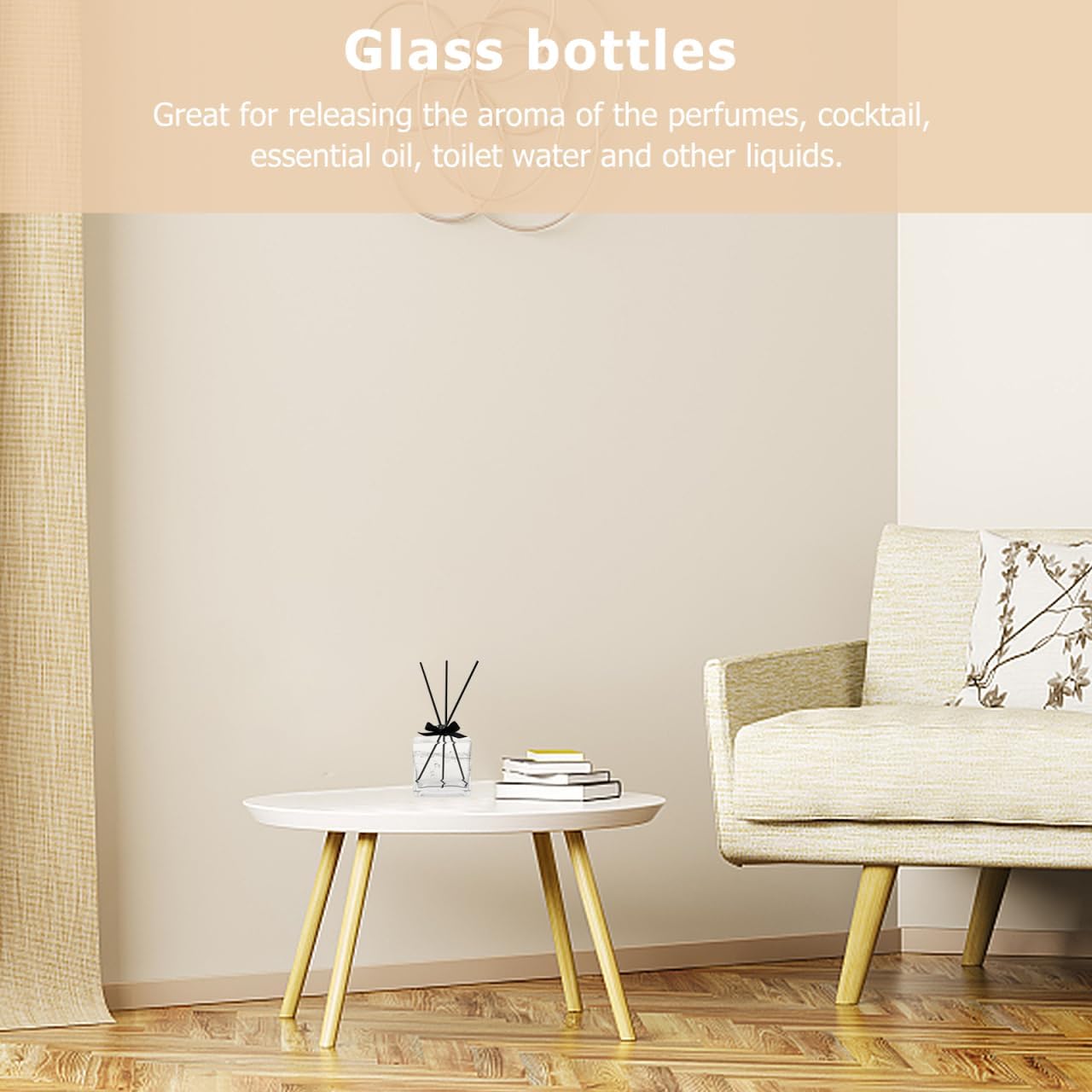 Square Flat Glass Aromatherapy Vase for Home Decor
