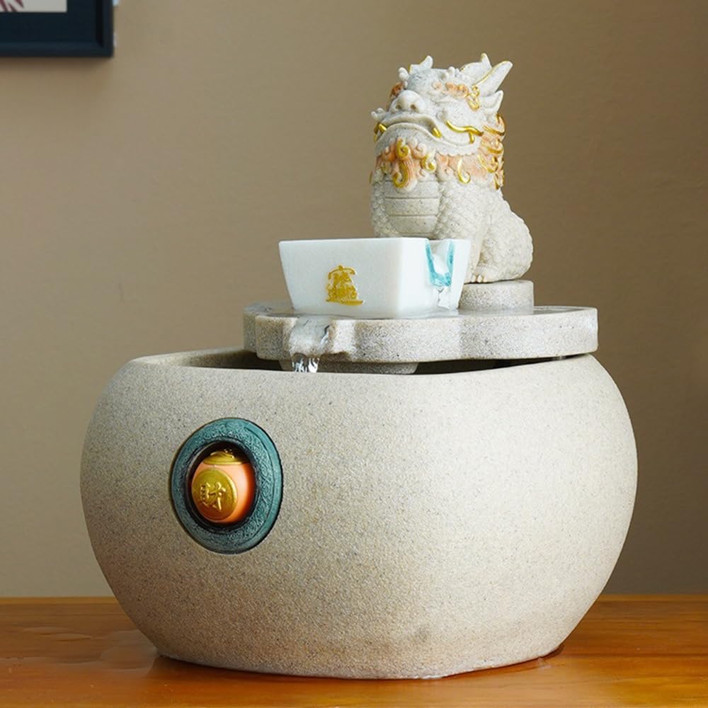 Tabletop Fountain with Lucky Beast Design