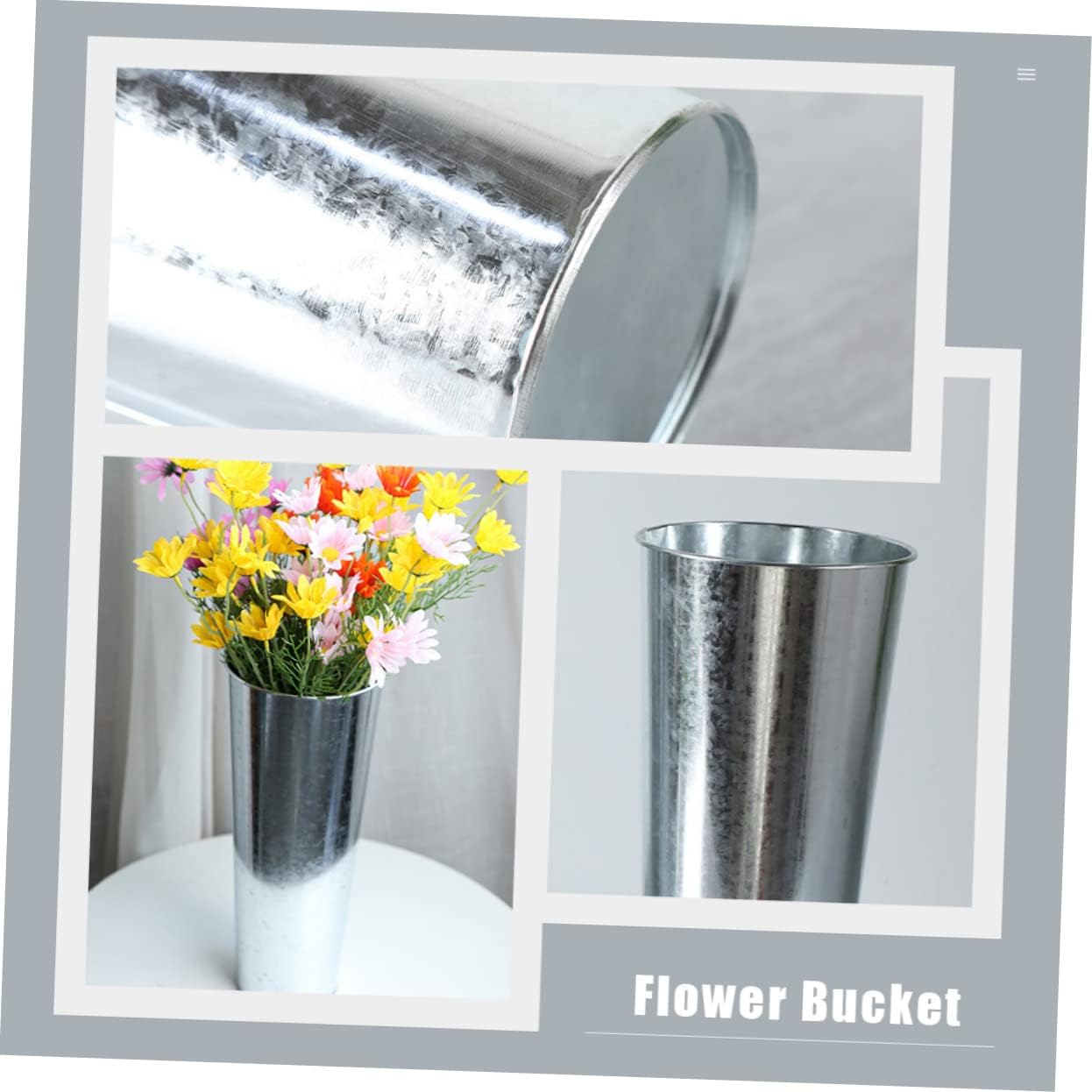 Garneck Iron Art Flower Bucket Vase Decor