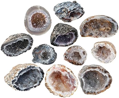 Rockcloud Natural Raw Healing Crystal Druzy Geode Agate Mineral Specimen