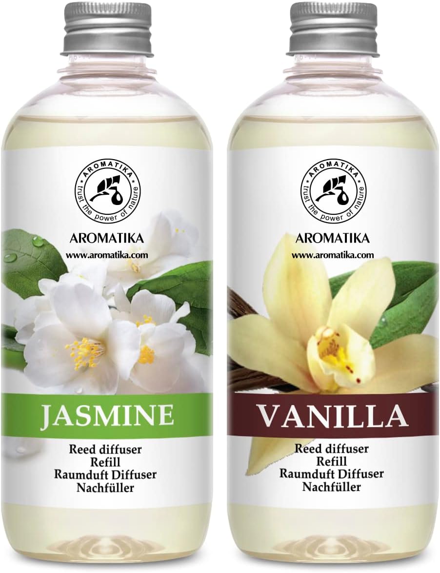 Jasmine Vanille Reed Diffuser Refill Set 34 Fl Oz 2 x 500ml