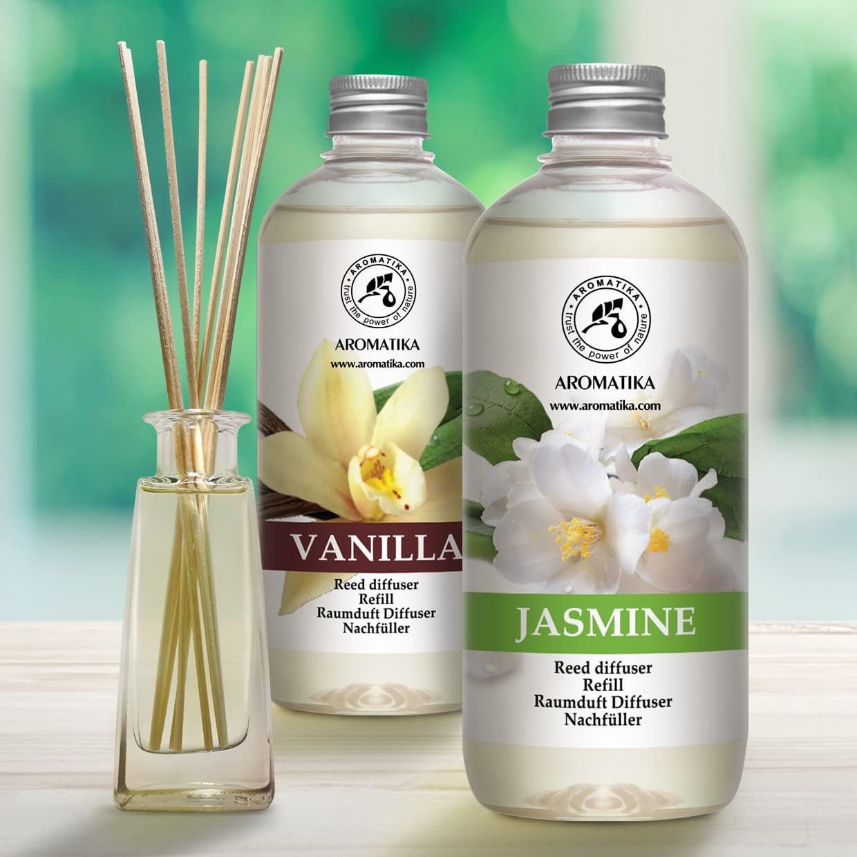 Jasmine Vanille Reed Diffuser Refill Set 34 Fl Oz 2 x 500ml