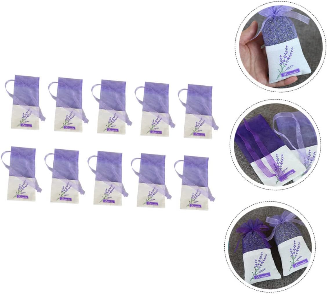 22Pcs Lavender Sachet Bags with Handmade Floral Design for Home and Car Decoration