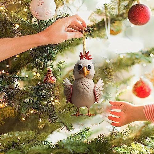 6pcs Cute Cartoon Rooster Christmas Decorations