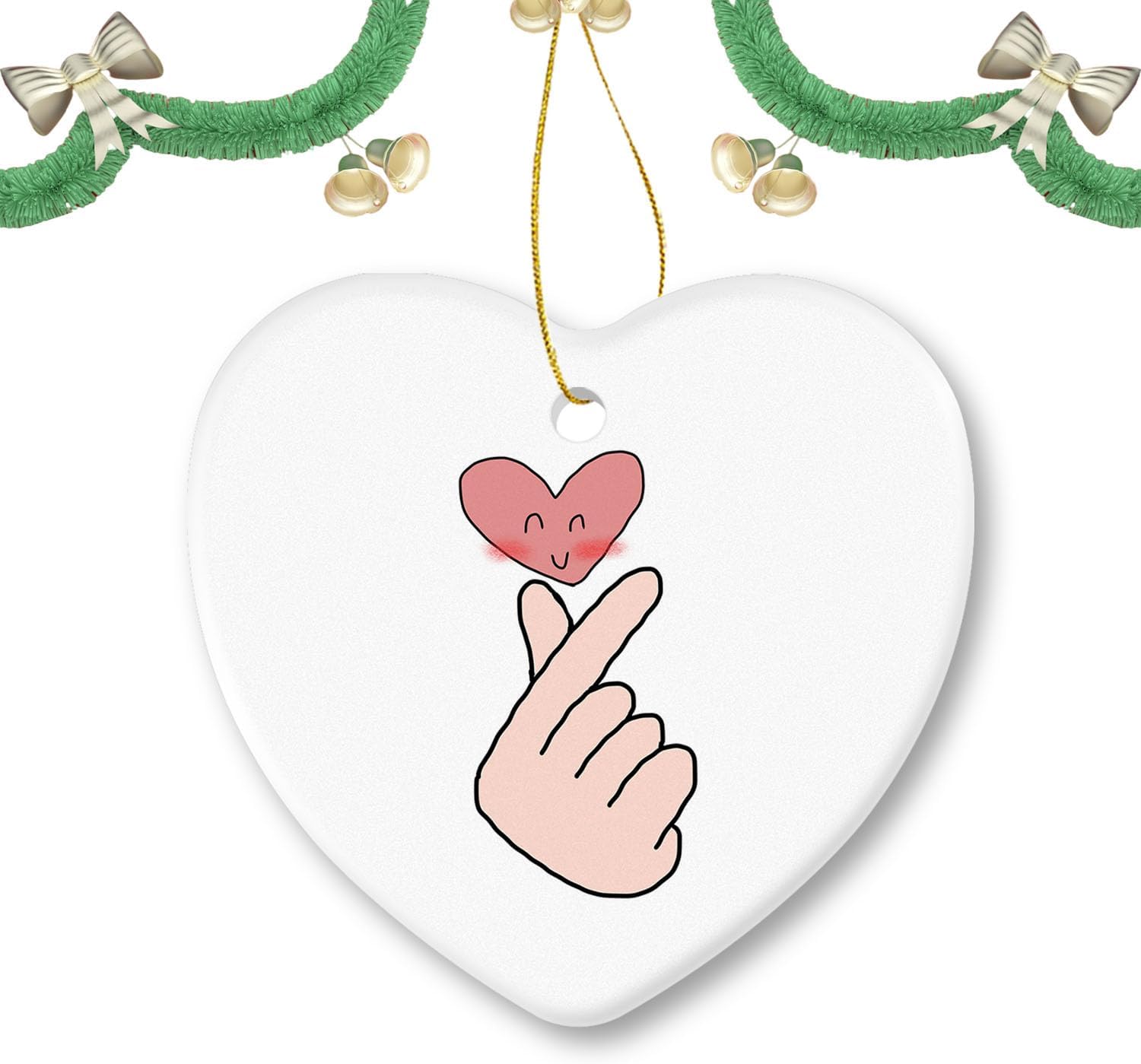 Stalsme Christmas Ornament Heart Shaped Plaque Decorations
