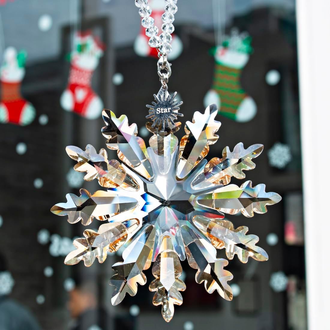 2025 Champagne Glass Christmas Snowflake Ornament