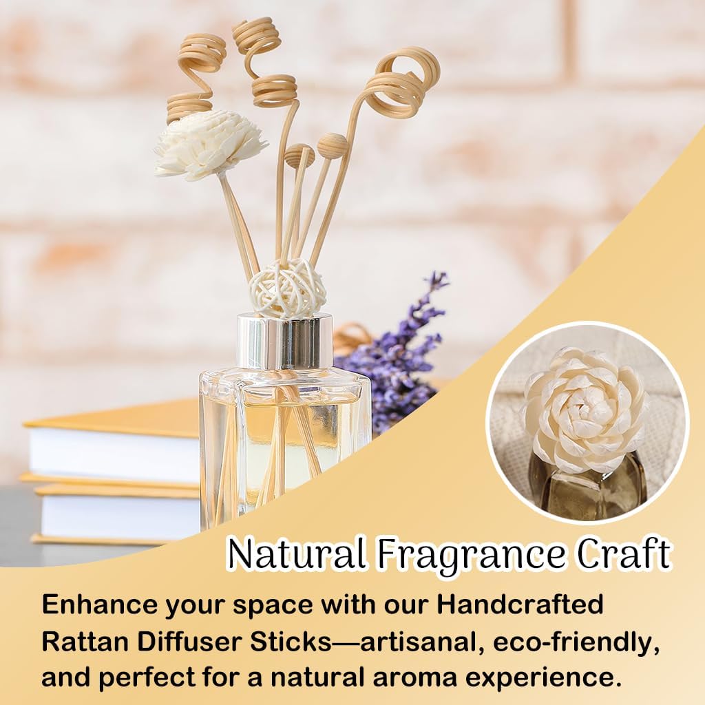 42PCS Natural Rattan Reed Diffuser Set Home Fragrance Decor