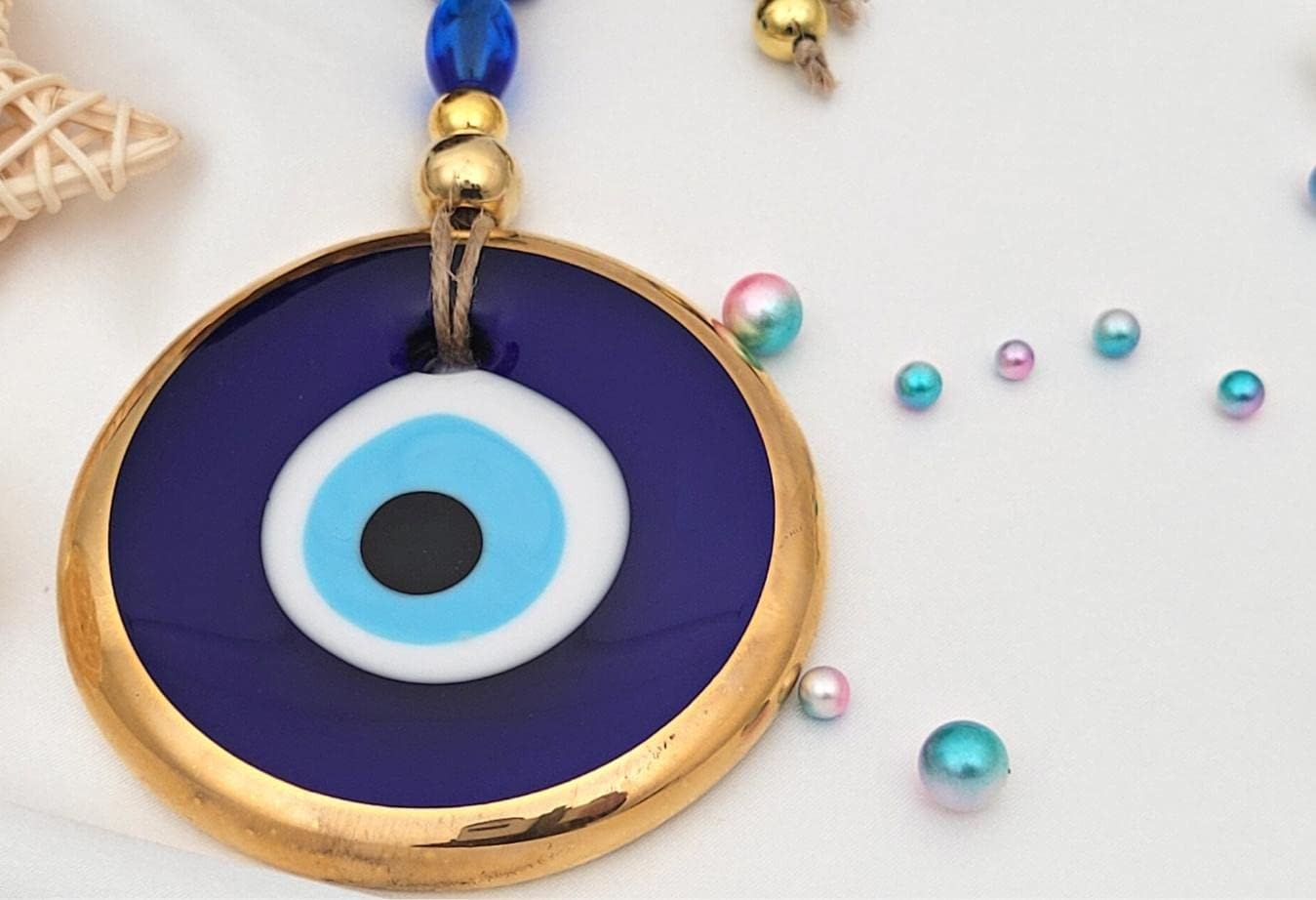 35 Gold Turkish Evil Eye Wall Hanging