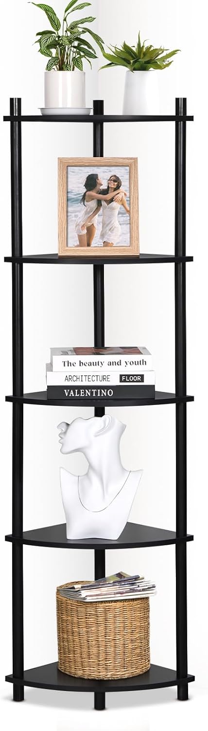 YGYQZ 5 Tier Wood Corner Shelf Stand