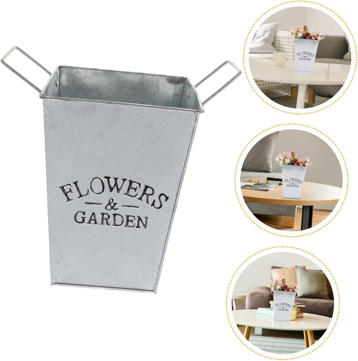 Cabilock Simple Iron Flower Bucket for Dried Flowers