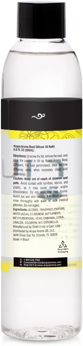 Acqua Aroma Lemon Verbena Reed Diffuser Oil 68 FL OZ