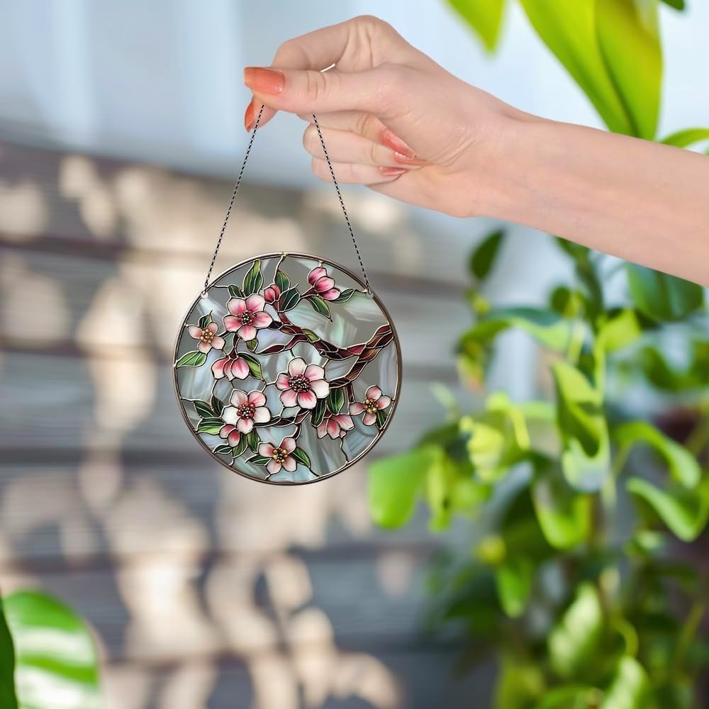Cherry Blossom Branch Acrylic Window Hanging Ornament