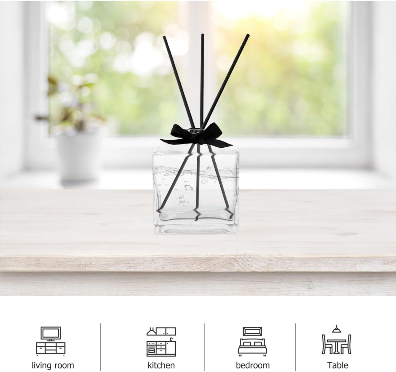 Square Flat Glass Aromatherapy Vase for Home Decor
