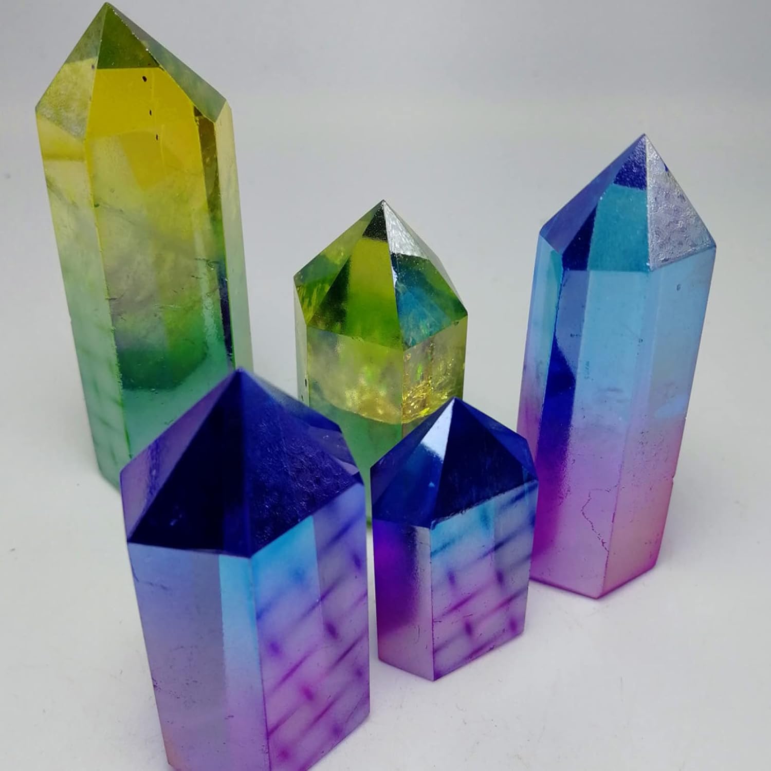 FLOAPA Yellow and Green Crystal Stones for Home Decor