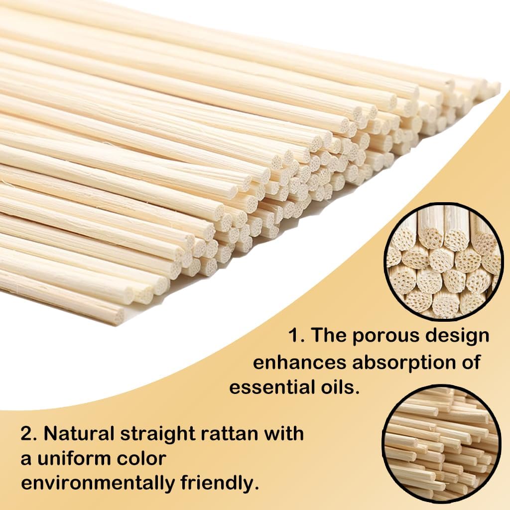 42PCS Natural Rattan Reed Diffuser Set Home Fragrance Decor