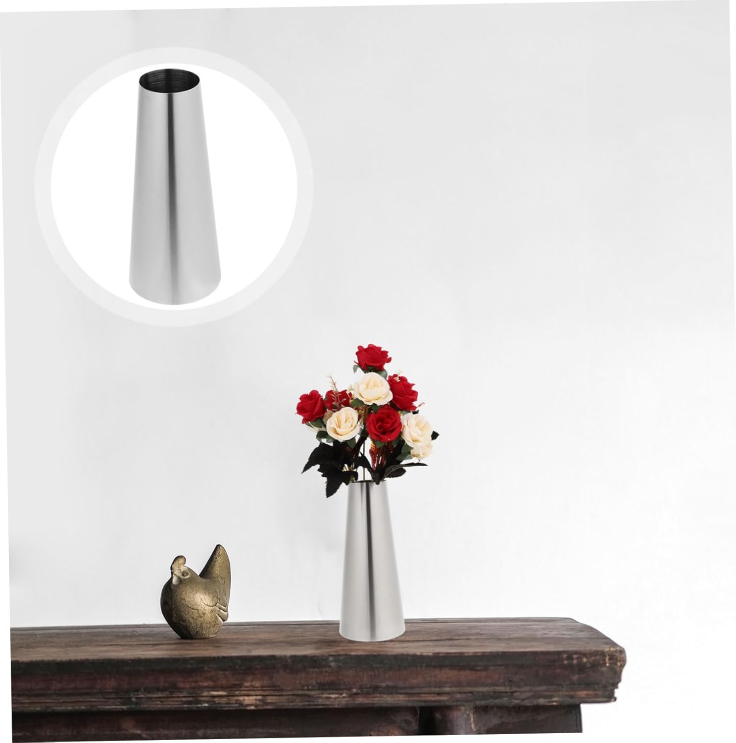 BESPORTBLE Desktop Flower Vase Stainless Steel