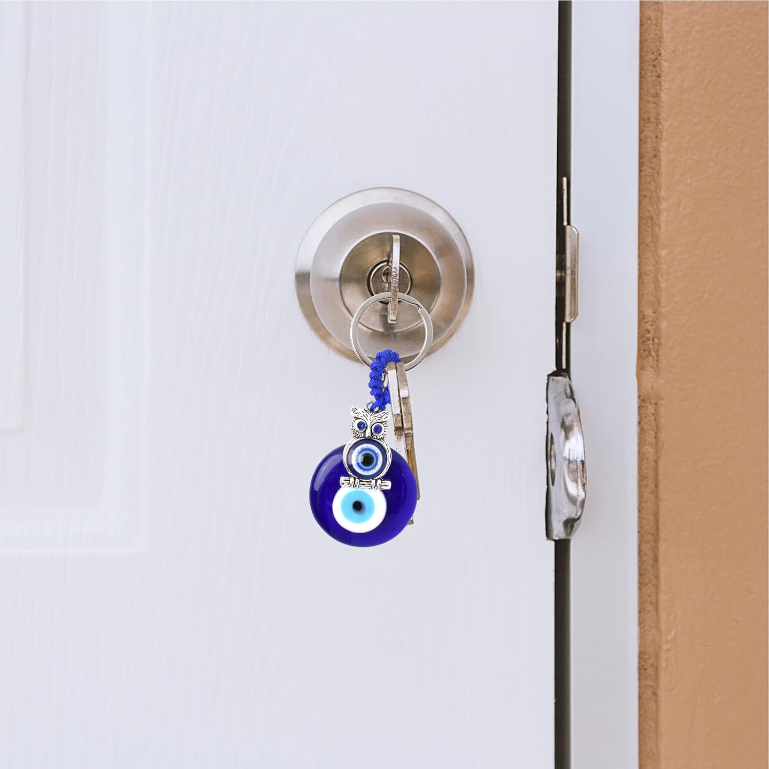 3pcs Blue Evil Eye Keychain with Butterfly Elephant Owl Hanging Ornament